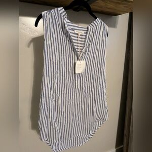 Blue and White Striped Top